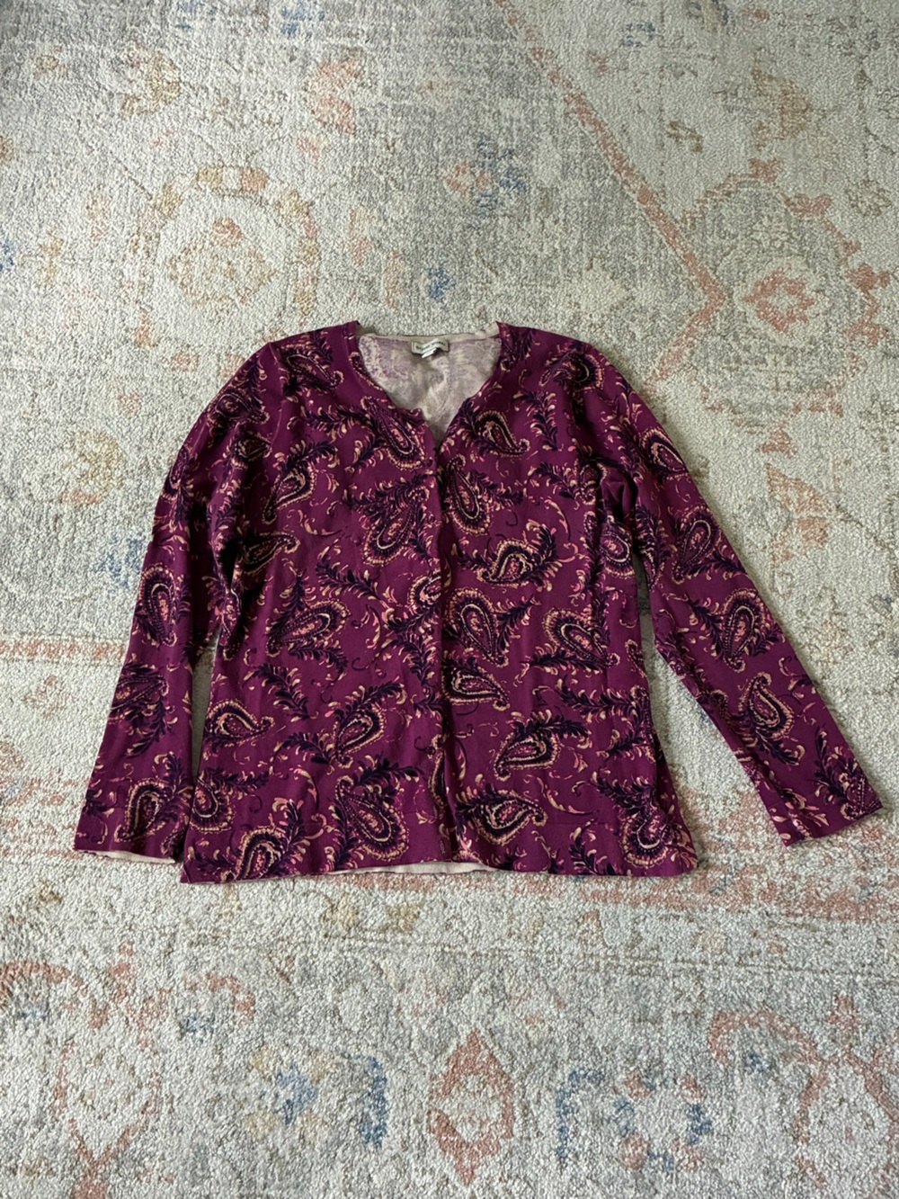 Studio Works Plum Paisley Cardigan